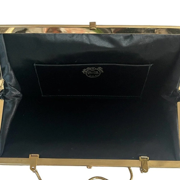 After Five Vintage Black‎ Chiffon Handbag Clutch Attached Coin Bag - Picture 5 of 13